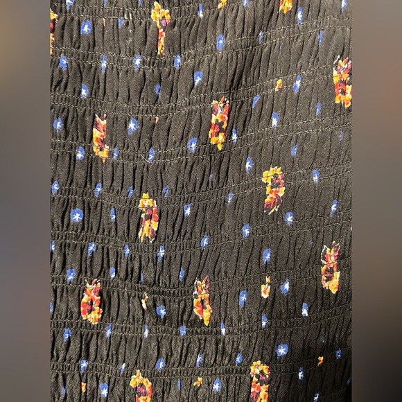 Free People Two Faces Print Smocked Mini Dress Size Medium - Picture 7 of 9